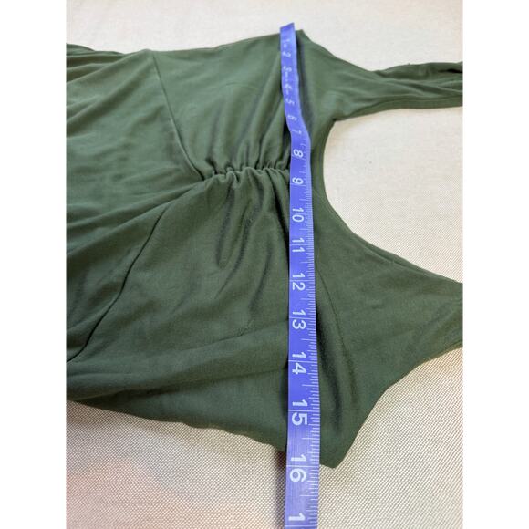 SOZY Med Green Maxi Dress Sleeveless Forest Green - Picture 7 of 10